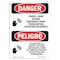 Signmission OSHA Danger Sign, Finger, Hand Hazard Bilingual, 5in X 3.5in Decal, 3.5" W, 5" L, Bilingual Spanish OS-DS-D-35-VS-1657 - alternate 1